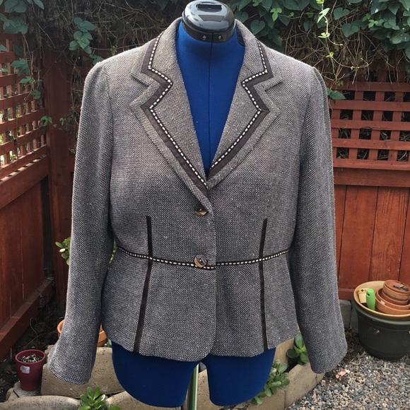 Coldwater Creek Jackets & Blazers - Coldwater Creek Shimmer Herringbone Jacket